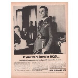 New England Life Magazine Advertisement 1965 Vintage Insurance Billy Mitchell